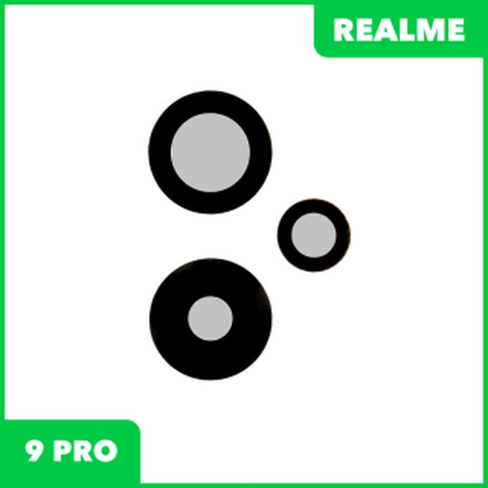 Стекло камеры для телефона Realme 9 Pro (RMX3472) (комплект 3 шт.) Черный