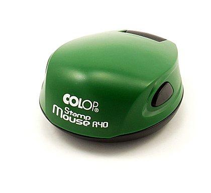 Полуавтоматическая оснастка Colop Stamp Mouse R40 для клише печати &#248;40 мм, корпус цвета паприка-зеленый - фото 2 - id-p220185677