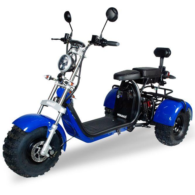 Электроскутер Minako Rex 3000Wh 40ah трёхколесный (синий)