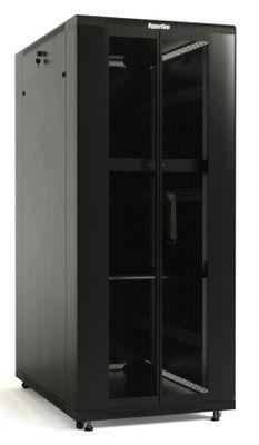 Шкаф коммутационный Hyperline TTB-1866-DD-RAL9004 напольный, перфорированная двустворчатая передняя дверь, - фото 1 - id-p219788494
