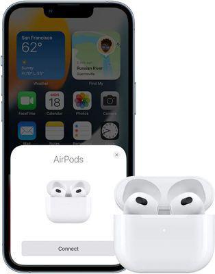 Наушники Apple AirPods 3 A2565,A2564,A2897 Lightning, Bluetooth, вкладыши, белый [mpny3zp/a] - фото 5 - id-p219709324