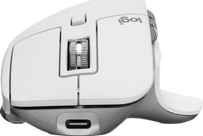Мышь Logitech MX Master 3S, оптическая, беспроводная, USB, светло-серый [910-006562] - фото 4 - id-p219709326