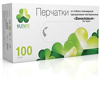 Перчатки виниловые "KLEVER" L прозрачные 100шт/50 пар