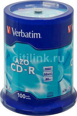Оптический диск CD-R VERBATIM 700Мб 52x, 100шт., cake box [43430] - фото 1 - id-p220107199
