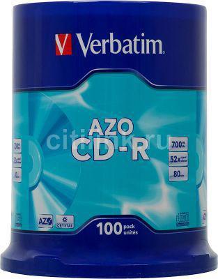 Оптический диск CD-R VERBATIM 700Мб 52x, 100шт., cake box [43430] - фото 2 - id-p220107199