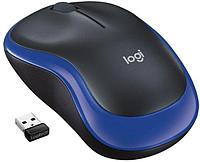 Мышь Logitech M185, оптическая, беспроводная, USB, черный и синий [910-002632]