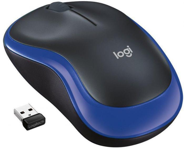 Мышь Logitech M185, оптическая, беспроводная, USB, черный и синий [910-002632] - фото 1 - id-p220107530