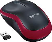 Мышь Logitech M185, оптическая, беспроводная, USB, черный и красный [910-002633]