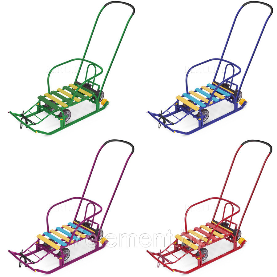 Санки Тимка 5 универсал, Санки детские Nika ника с ручкой + с механизмом выдвижных колес - фото 1 - id-p220193670