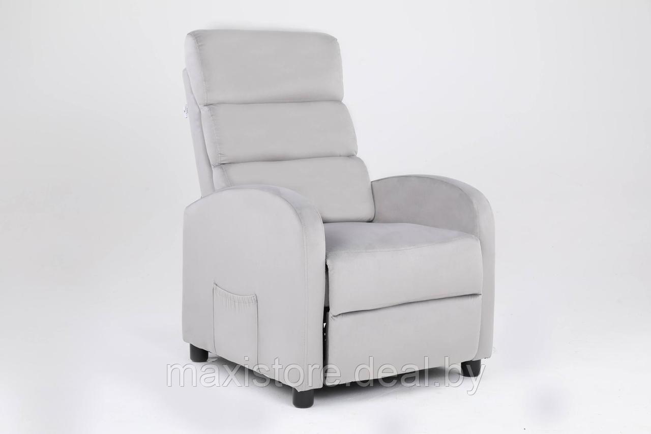 Кресло вибромассажное CALVIANO, модель 2164, серый велюр - фото 1 - id-p220195608