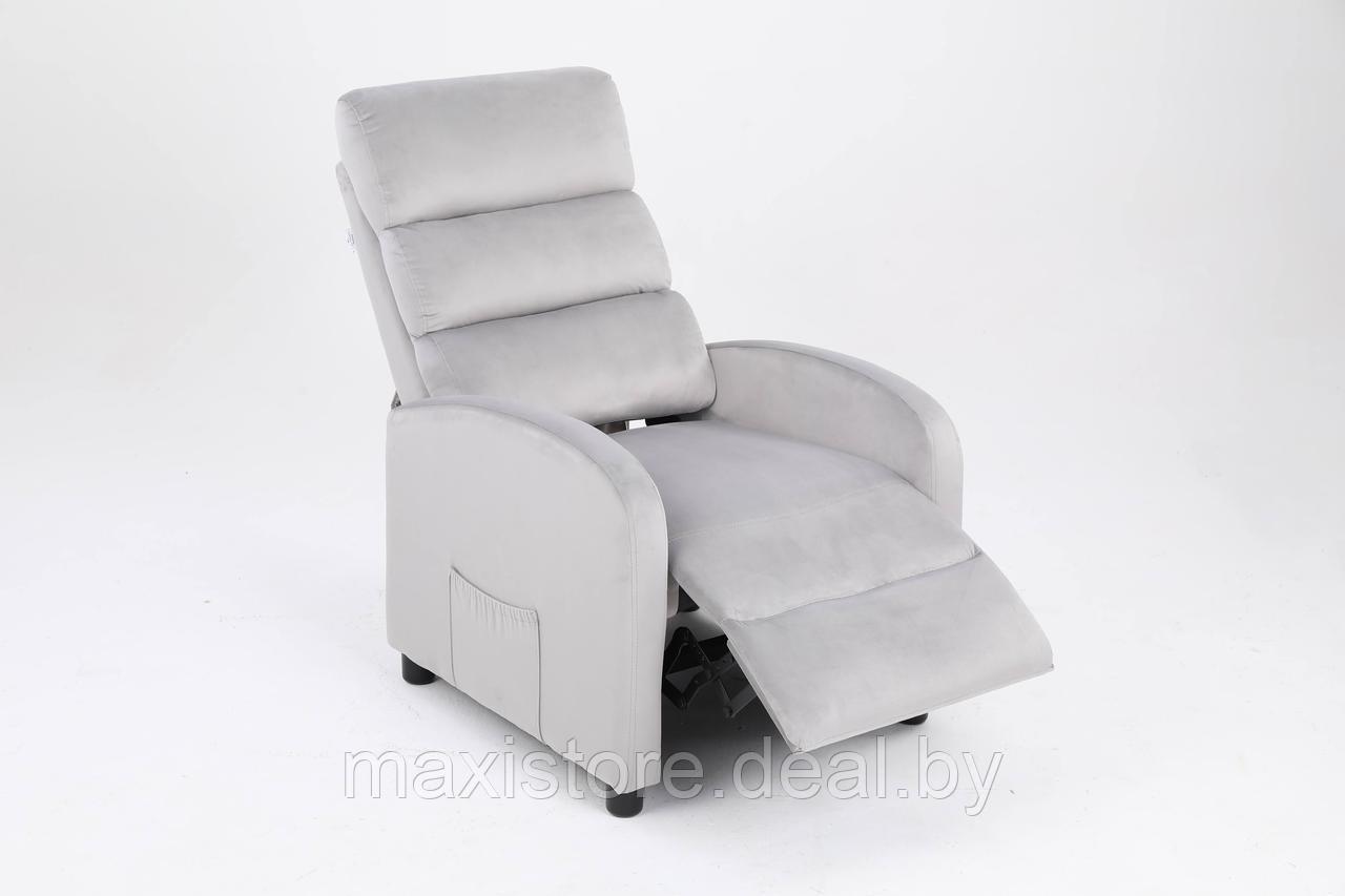 Кресло вибромассажное CALVIANO, модель 2164, серый велюр - фото 4 - id-p220195608
