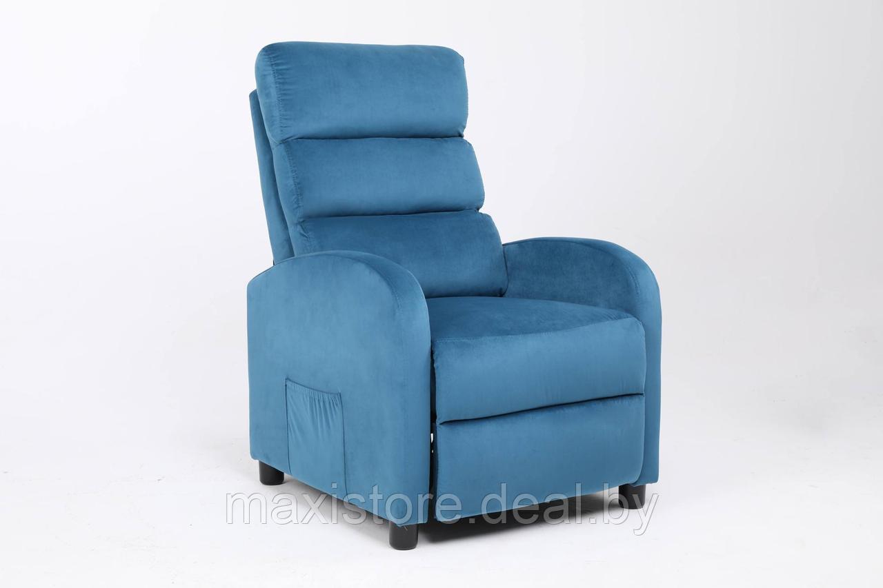 Кресло вибромассажное CALVIANO, модель 2164, синий велюр - фото 1 - id-p220195609