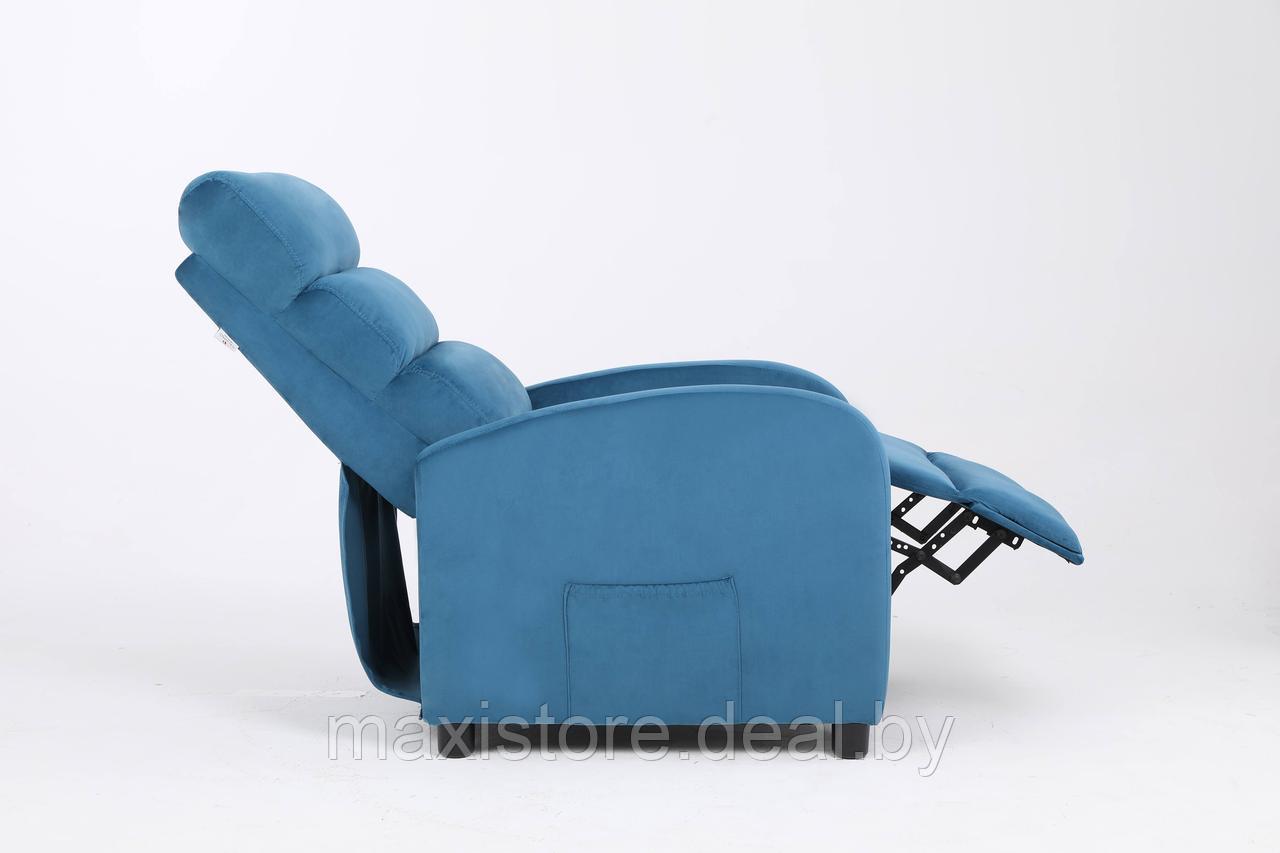 Кресло вибромассажное CALVIANO, модель 2164, синий велюр - фото 5 - id-p220195609