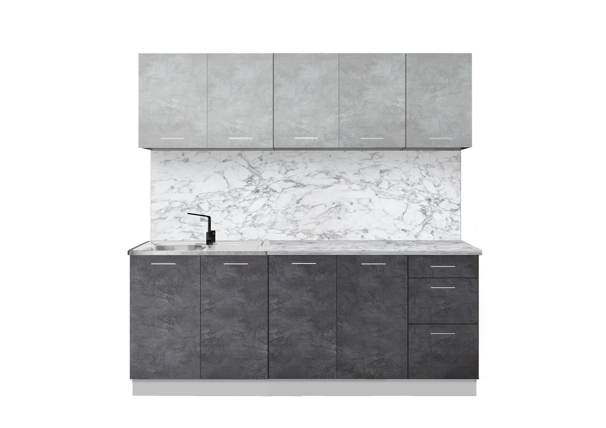 Кухня готовая Оля 1.8м ЛДСП Бетон спаркс лайт - Бетон спаркс