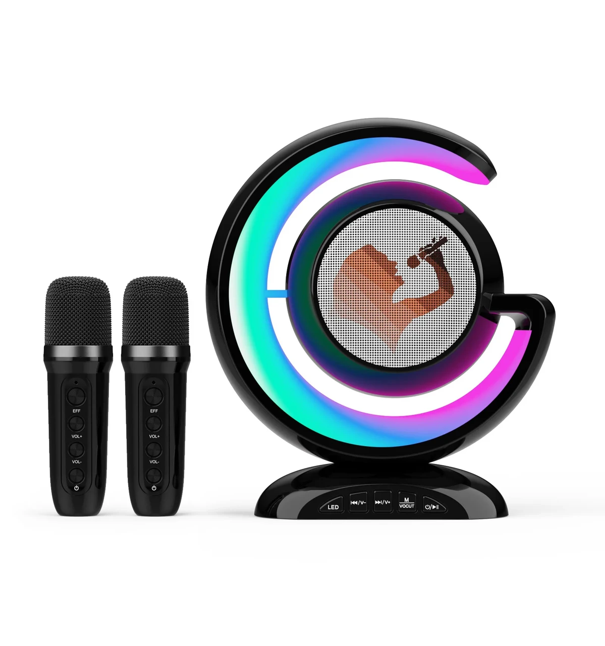 Портативная музыкальная колонка с двумя микрофонами Wireless Lightsho YS-110