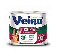 Veiro Luxoria Aroma Туалетная бумага, белый с рисунком, 12 рул., 3 слоя, 4 шт в спайке