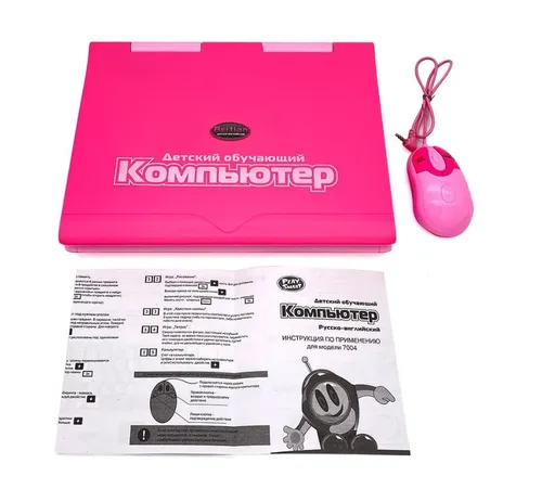Детский обучающий ноутбук русско-английский 35 функций (розовый) - фото 3 - id-p220197678