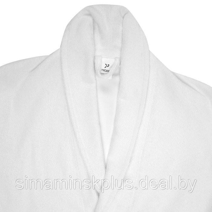 Халат махровый из чесаного хлопка белого цвета Essential, размер L - фото 5 - id-p220199020