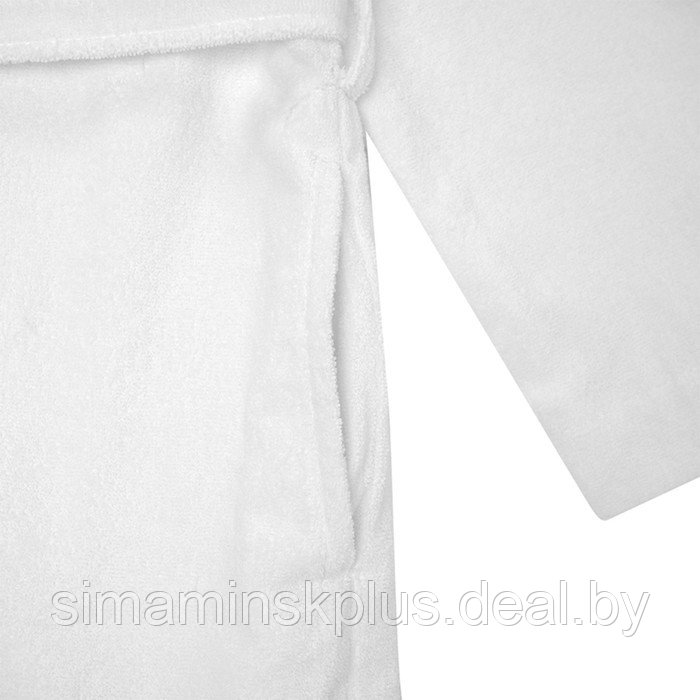 Халат махровый из чесаного хлопка белого цвета Essential, размер L - фото 6 - id-p220199020