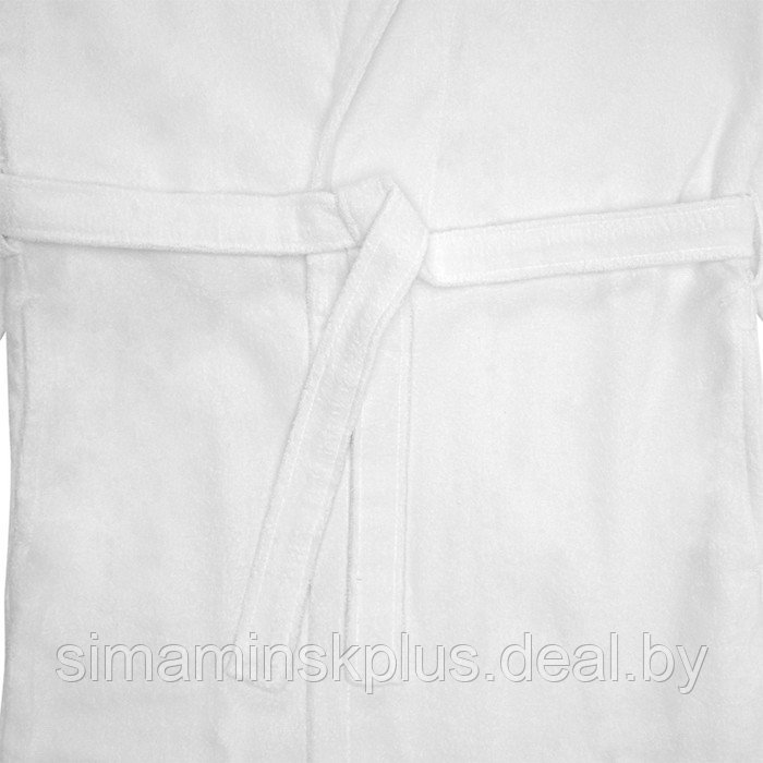 Халат махровый из чесаного хлопка белого цвета Essential, размер L - фото 7 - id-p220199020