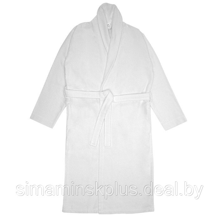 Халат махровый из чесаного хлопка белого цвета Essential, размер размер XL - фото 3 - id-p220199022