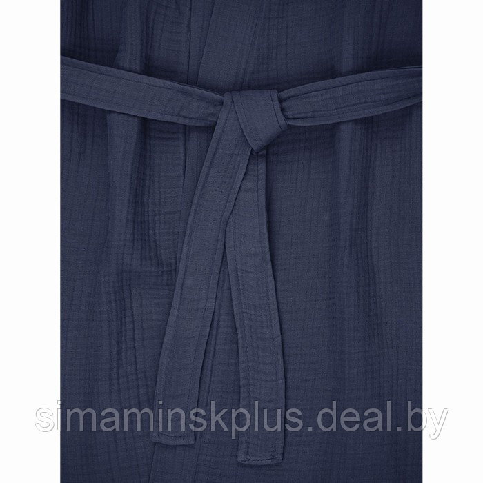 Халат из многослойного муслина темно-синего цвета Essential, размер S - фото 9 - id-p220199034
