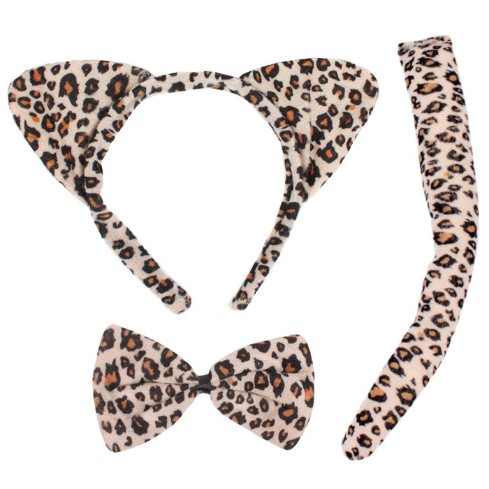 Карнавальный набор "Леопард" 3 предмета (ушки , хвостик , бантик) - фото 2 - id-p220199944
