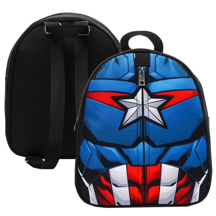 Рюкзак детский "Капитан Америка" на молнии, 23х27 см, Мстители - фото 1 - id-p220199858