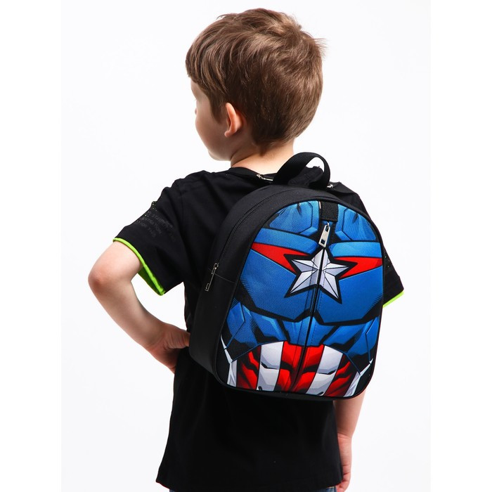 Рюкзак детский "Капитан Америка" на молнии, 23х27 см, Мстители - фото 2 - id-p220199858