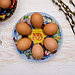 Стеклянная подставка на 6 яиц «Пасхальный венок», 18 х 18 см, фото 3