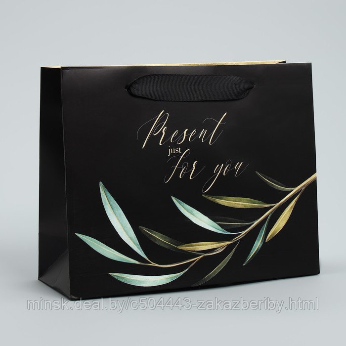Пакет ламинированный горизонтальный «Present just for you», 22 × 17.5 × 8 см
