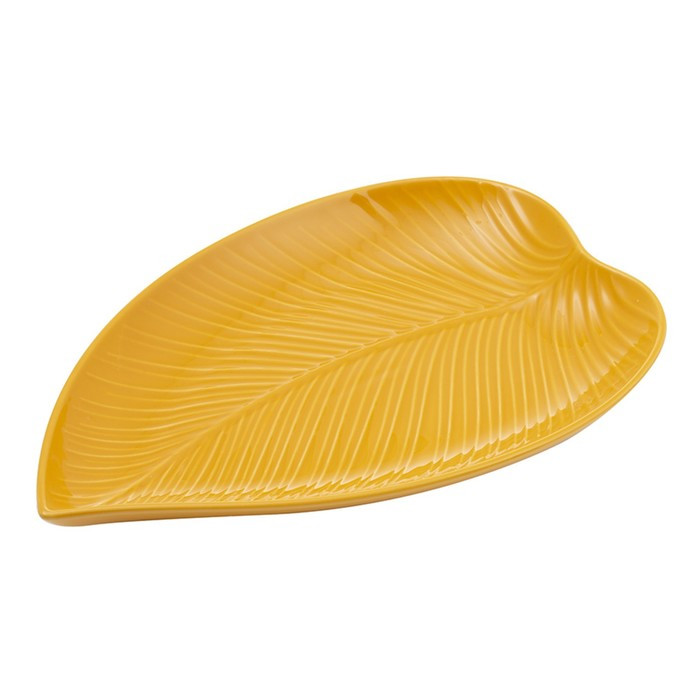 Блюдо сервировочное in the forest leaf, 23х35 см, желтое - фото 1 - id-p220205755