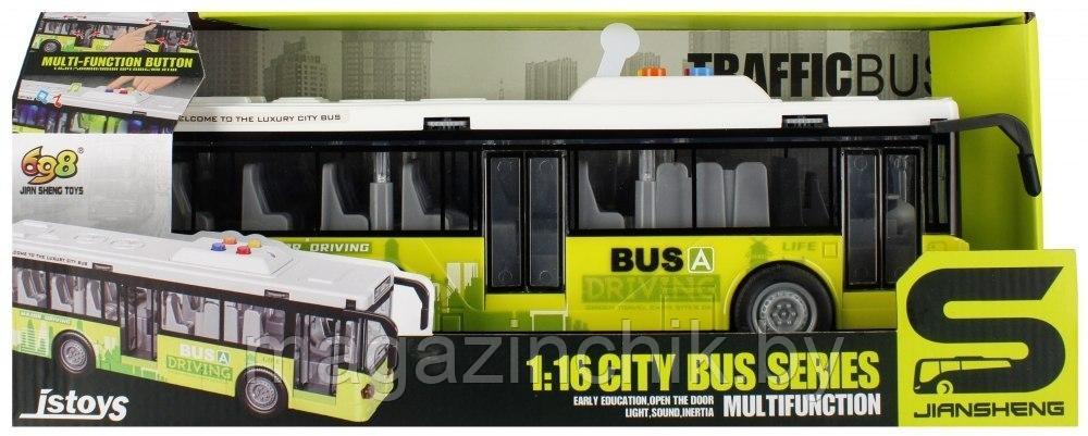 Автобус салатовый игрушка js120, инерционный, свет, звук - фото 2 - id-p106192535