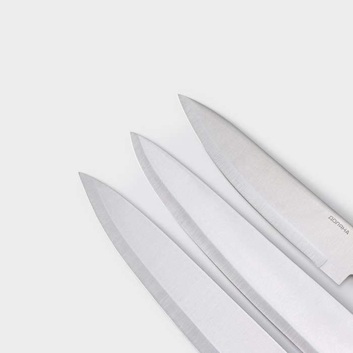 Набор кухонных ножей "Поварская тройка" 3 шт.18/25.5/33см деревянная ручка - фото 3 - id-p220205624