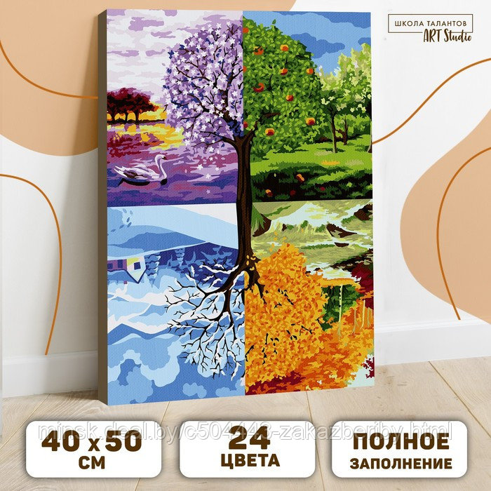 Картина по номерам на холсте с подрамником «Времена года» 40 × 50 см