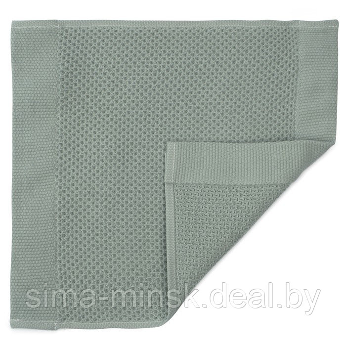 Полотенце для лица вафельное цвета шалфея Essential, размер 30х30 см - фото 3 - id-p220209950