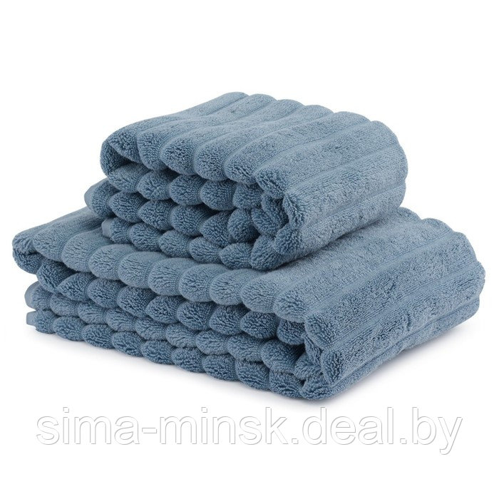 Полотенце для рук waves джинсово-синего цвета Essential, размер 50х90 см - фото 6 - id-p220209958