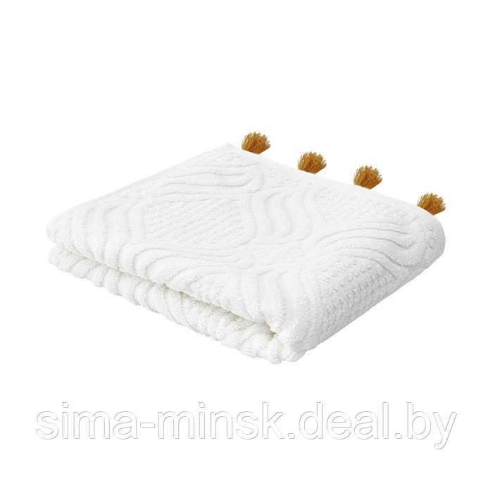 Полотенце для рук белое, с кисточками цвета карри Essential, размер 50х90 см - фото 1 - id-p220209960