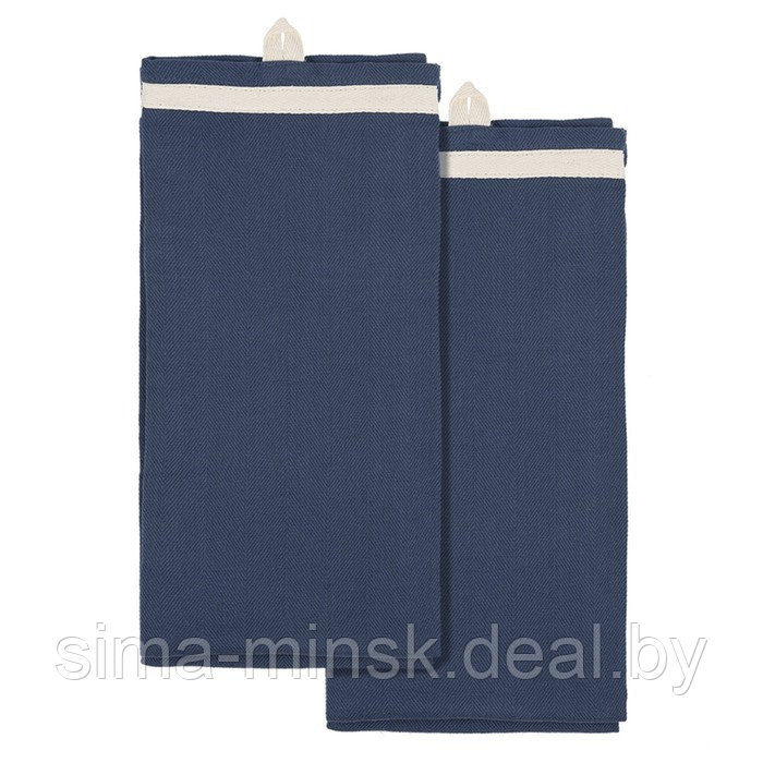 Набор из двух кухонных полотенец саржевого плетения темно-синего цвета Essential, размер 50х70 102 - фото 1 - id-p220209994