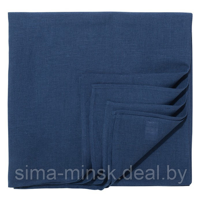 Скатерть из стираного льна синего цвета Essential, размер 150х250 см - фото 3 - id-p220210030