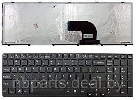 Клавиатура для ноутбука Sony SVE15, чёрная, с рамкой, ESP