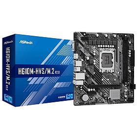 Материнская плата ASRock H610M-HVS/M.2 R2.0 (RTL) LGA1700 H610 PCI-E Dsub+HDMI GbLAN SATA MicroATX 2DDR4