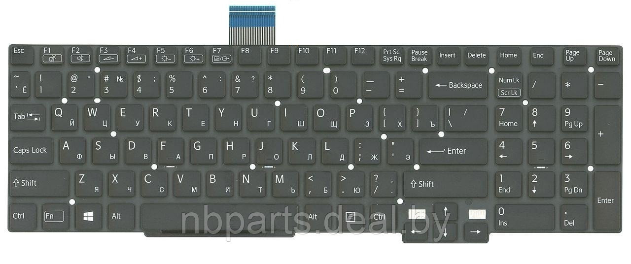 Клавиатура для ноутбука Sony SVT15, чёрная, с подсветкой, RU - фото 1 - id-p194501140