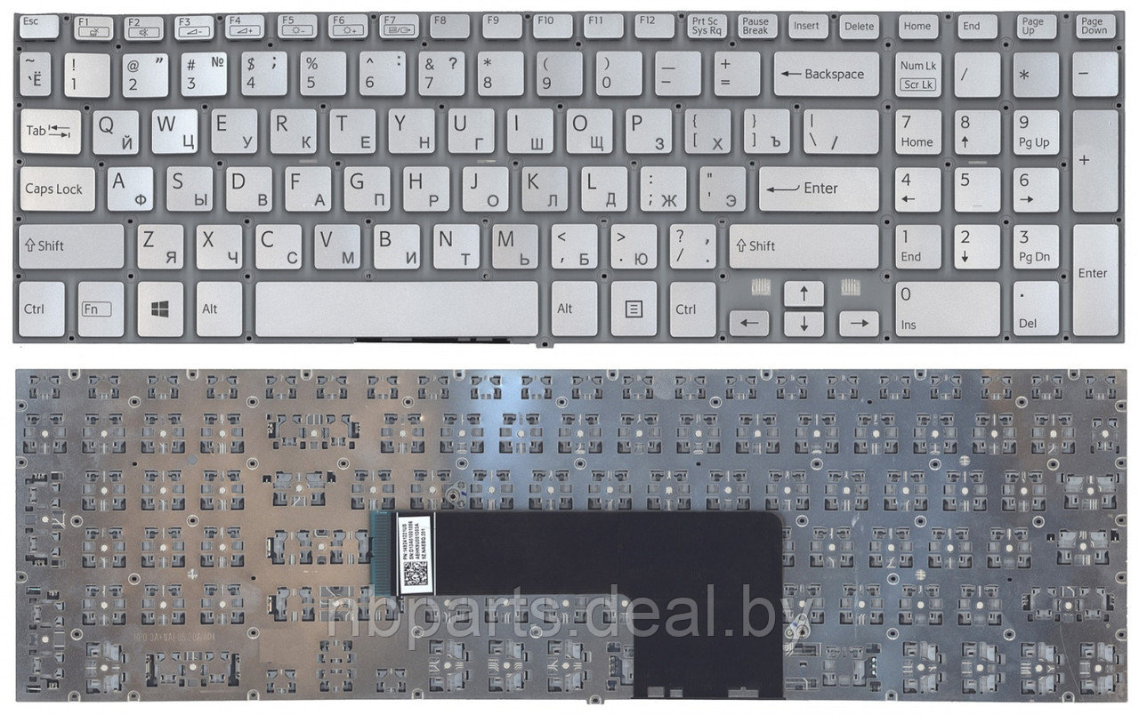 Клавиатура для ноутбука Sony SVF15, серебро, RU - фото 1 - id-p145719230