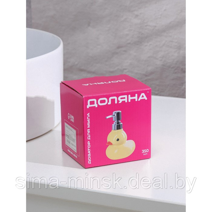 Дозатор для жидкого мыла Доляна «Уточка», 330 мл, цвет жёлтый - фото 4 - id-p220216772