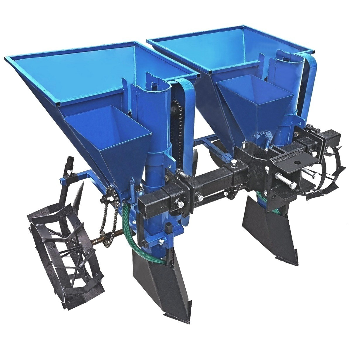 Картофелесажалка двухрядная к минитрактору с бункером для удобрений (КС0101Д)