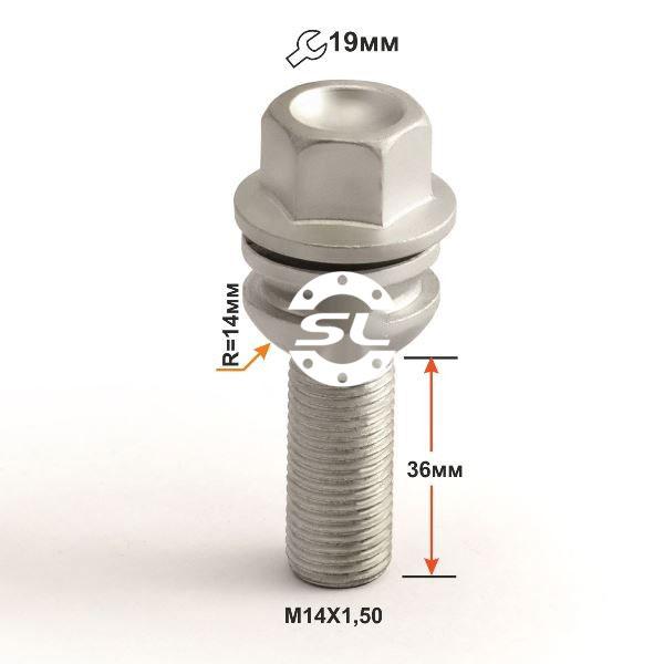 Болт крепления колеса М14x1,5x36 VW Touareg, T5, Audi Q7, Porsche Cayenne - фото 1 - id-p220219731