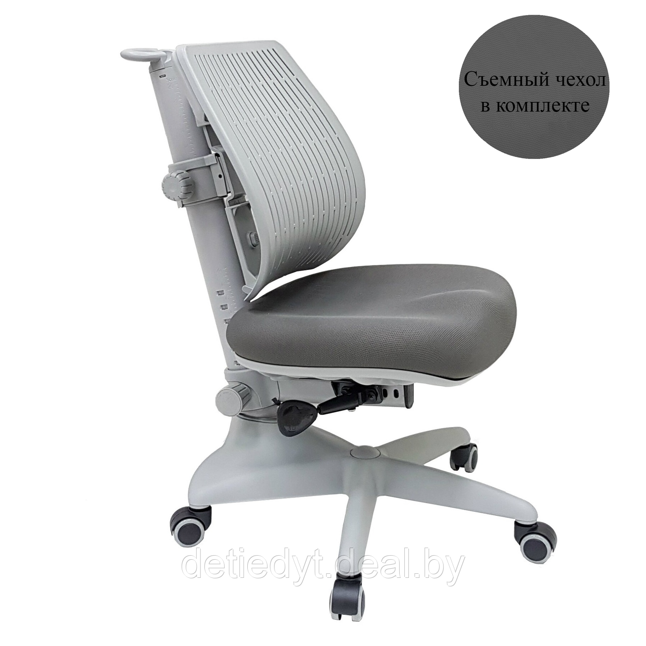 Растущий ортопедический стул COMF-PRO Speed Ultra серый в комплекте с чехлом - фото 3 - id-p117496151