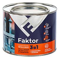 Грунт-эмаль на ржавчину 3в1 FAKTOR 1,9 кг коричневая