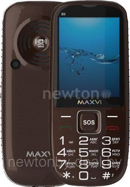Кнопочный телефон Maxvi B9 (коричневый) - фото 1 - id-p166920045